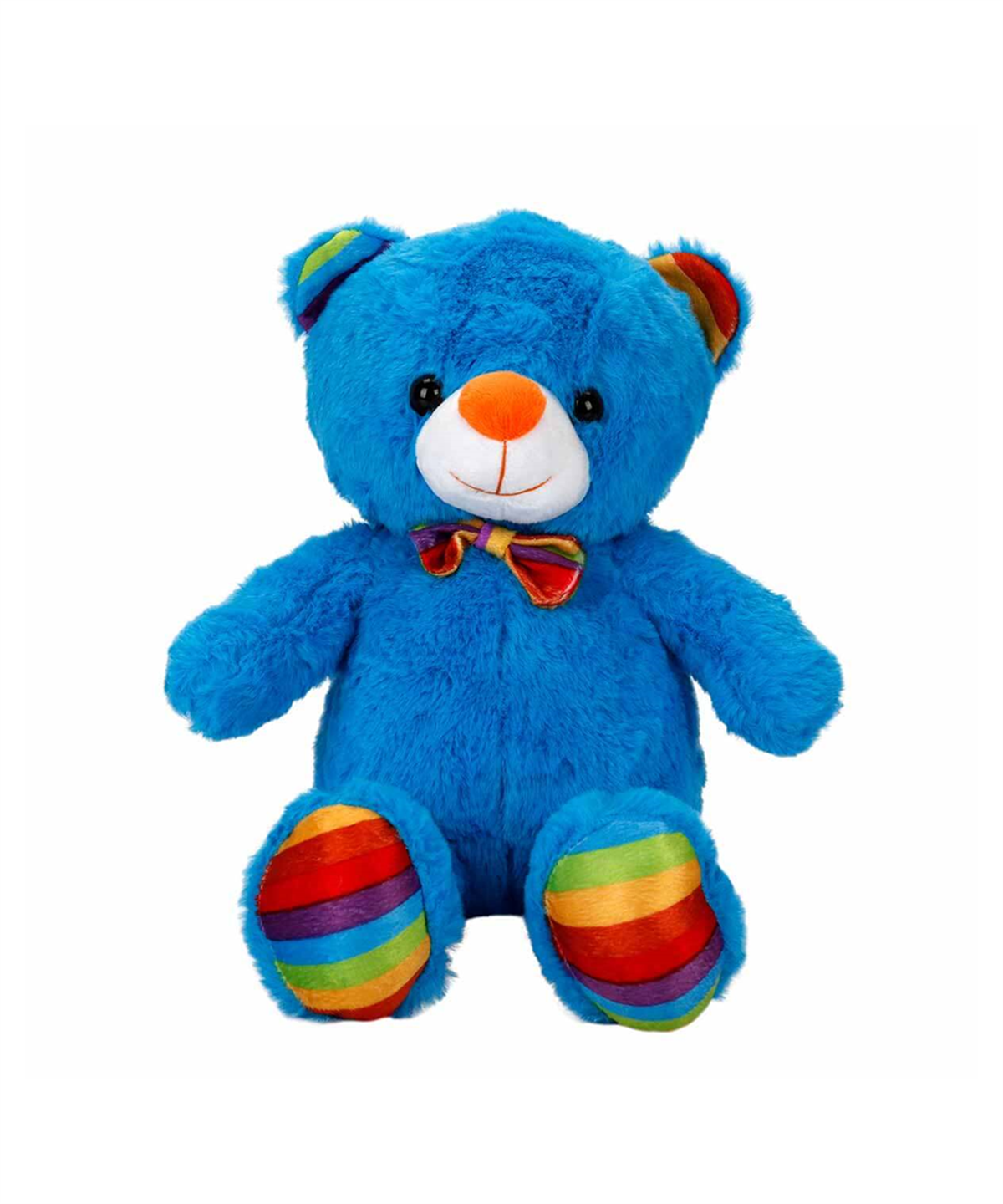 Breadcrumbut, Sunman, Puffy Friends Oturan Kurdeleli Renkli Peluş Ayı 30 cm 29626 Mavi