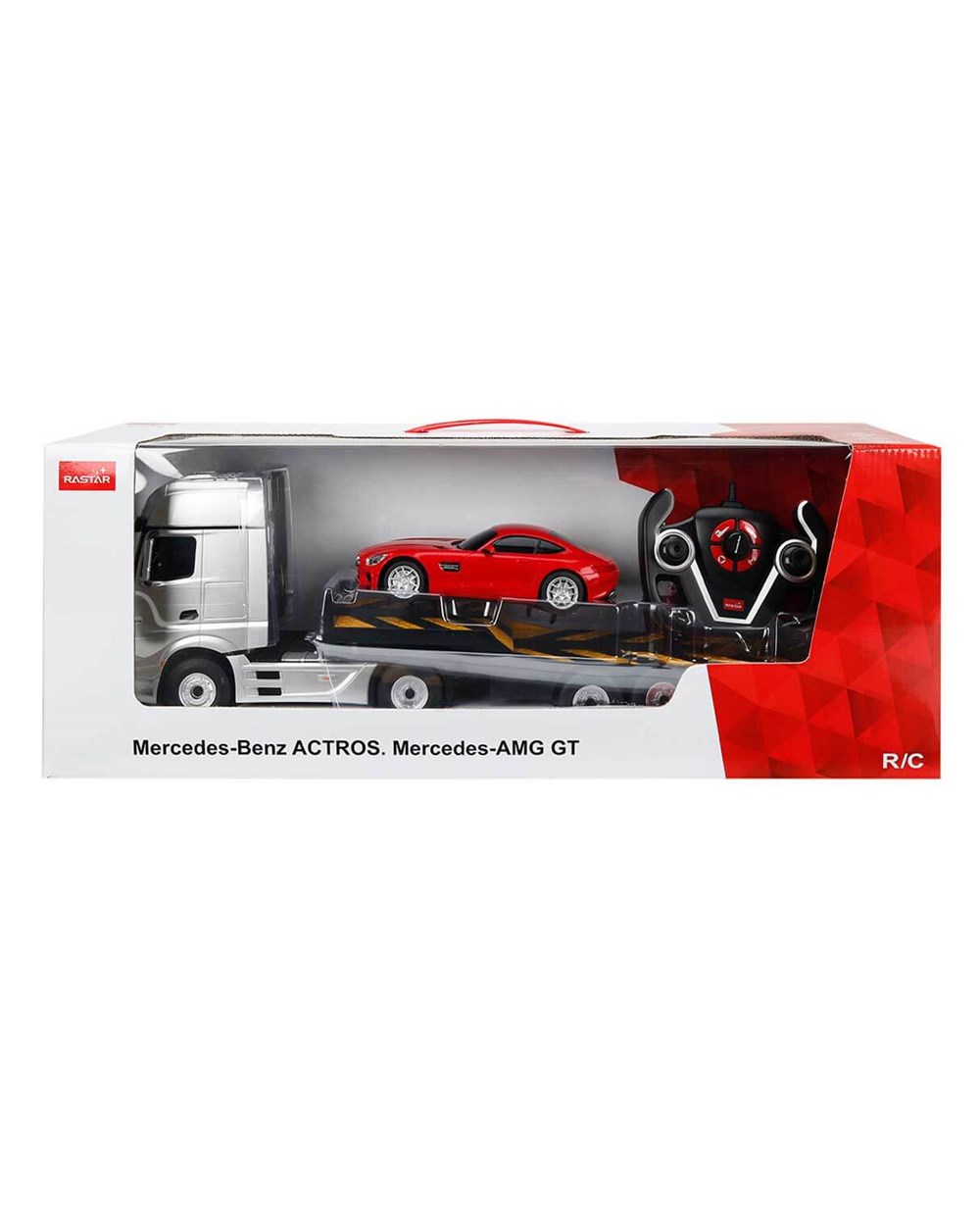 Breadcrumbut, Sunman, Rastar R/C Uzaktan Kumandalı Mercedes Actros Tır + AMG GT Araba - 10889 Gri