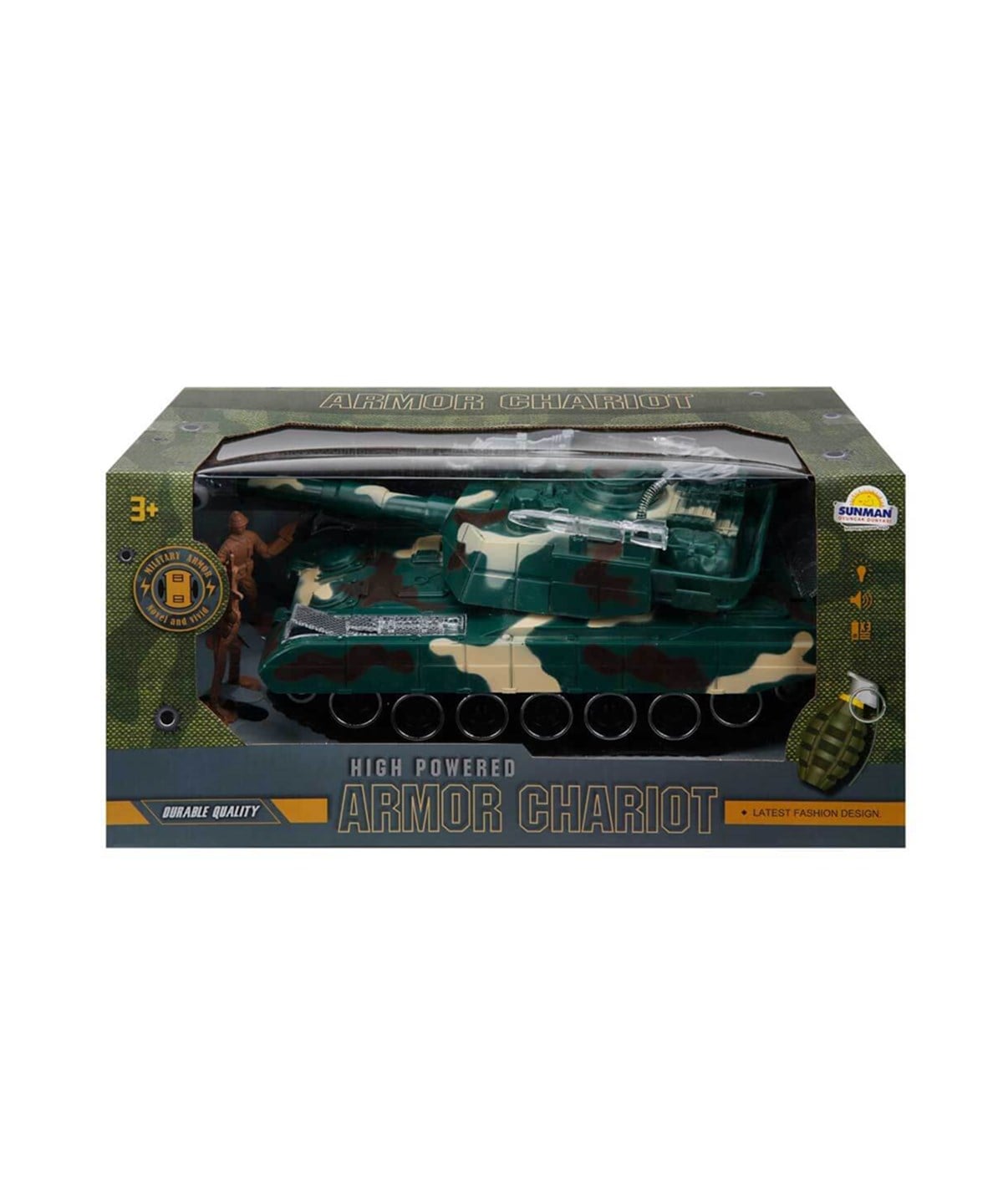 Breadcrumbut, Sunman, Sesli ve Işıklı Askeri Tank 22237 Yeşil