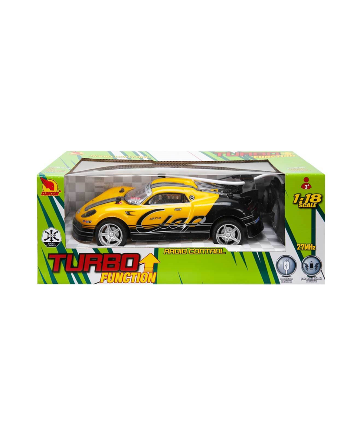 Breadcrumbut, Sunman, Suncon 1:18 Uzaktan Kumandalı Turbo Rally Araba 13557 Sarı Gt3