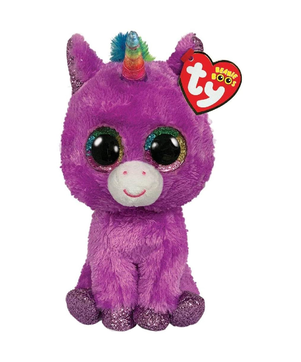 Breadcrumbut, TY, TY Beanie Boos Rosette Mor Unicorn 10 cm