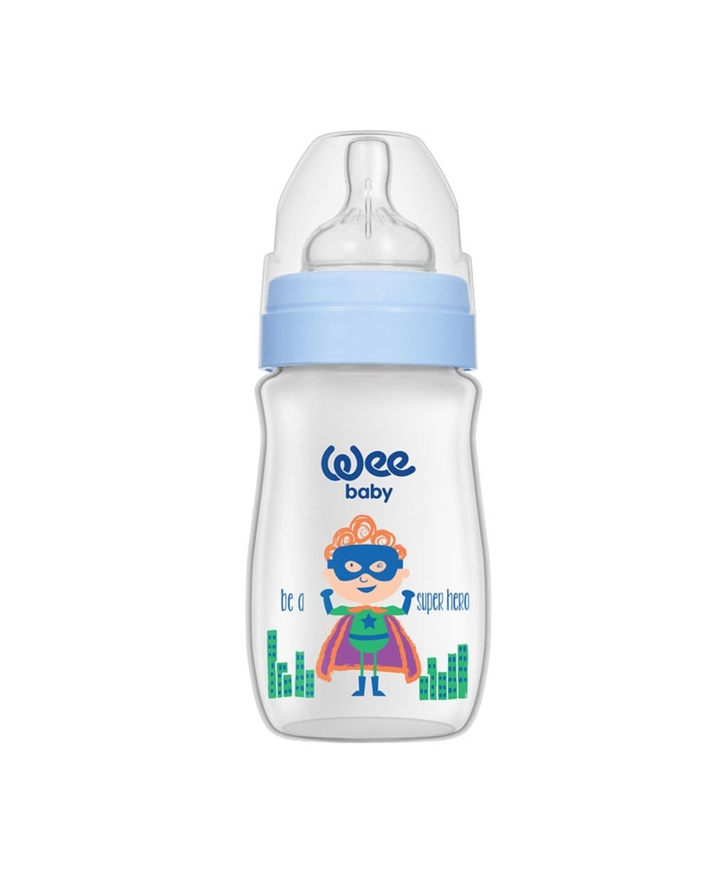 Breadcrumbut, WEE BABY, WEE BABY GENİŞ AĞIZLI PP BİBERON 250 ML 136 Mavi
