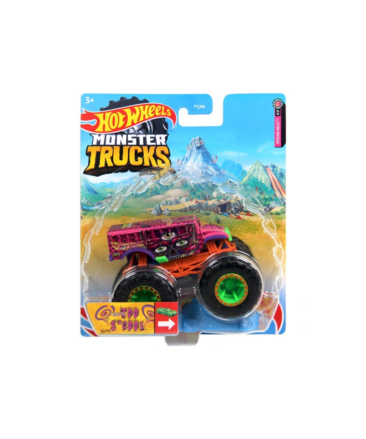 Çek-Bırak ve Sürmeli Arabalar, Hot Wheels, 1:64 Hot Wheels Monster Trucks Araba FYJ44 HCP62 Too Scool