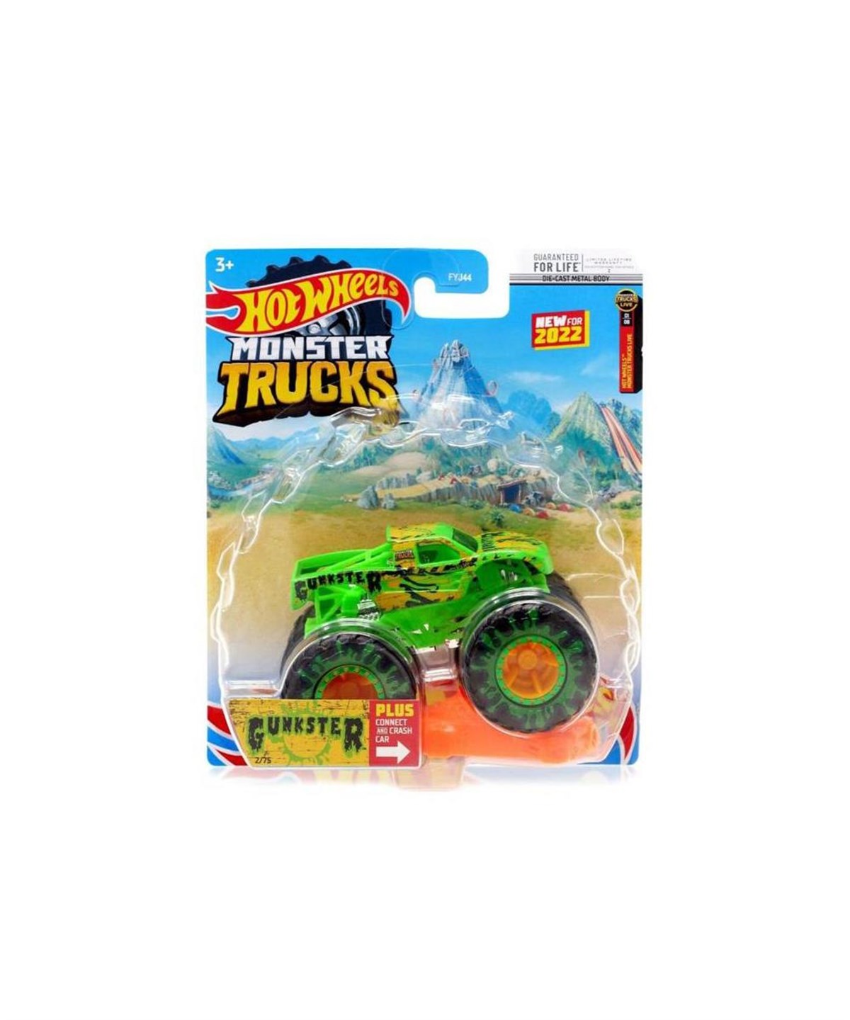 Çek-Bırak ve Sürmeli Arabalar, Hot Wheels, 1:64 Hot Wheels Monster Trucks Araba FYJ44 HCP89 Gunkster