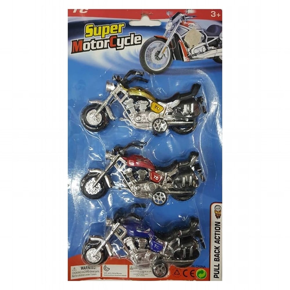 Çek Bırak Oyuncak Motor Seti 3'lü