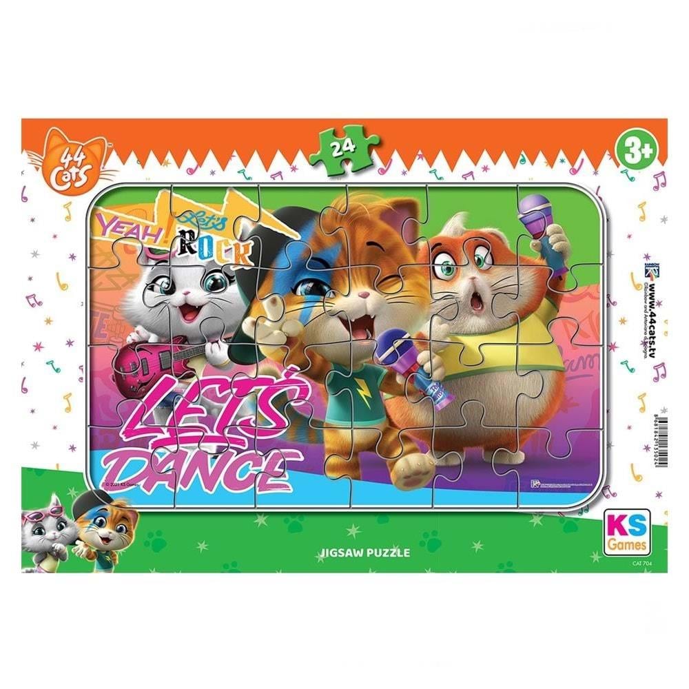 Çocuk Puzzle, KS GAMES, 44 Cats Frame Puzzle 24 Parça