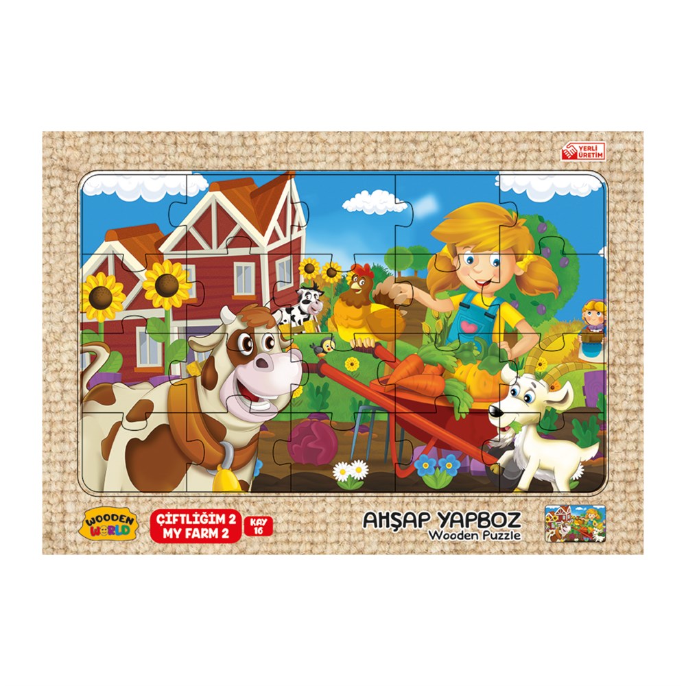 Çocuk Puzzle, Kumtoys, Kumtoys RDK5330 Ahşap Yapboz 24x34 53305 Çiftliğim 2 KAY-16