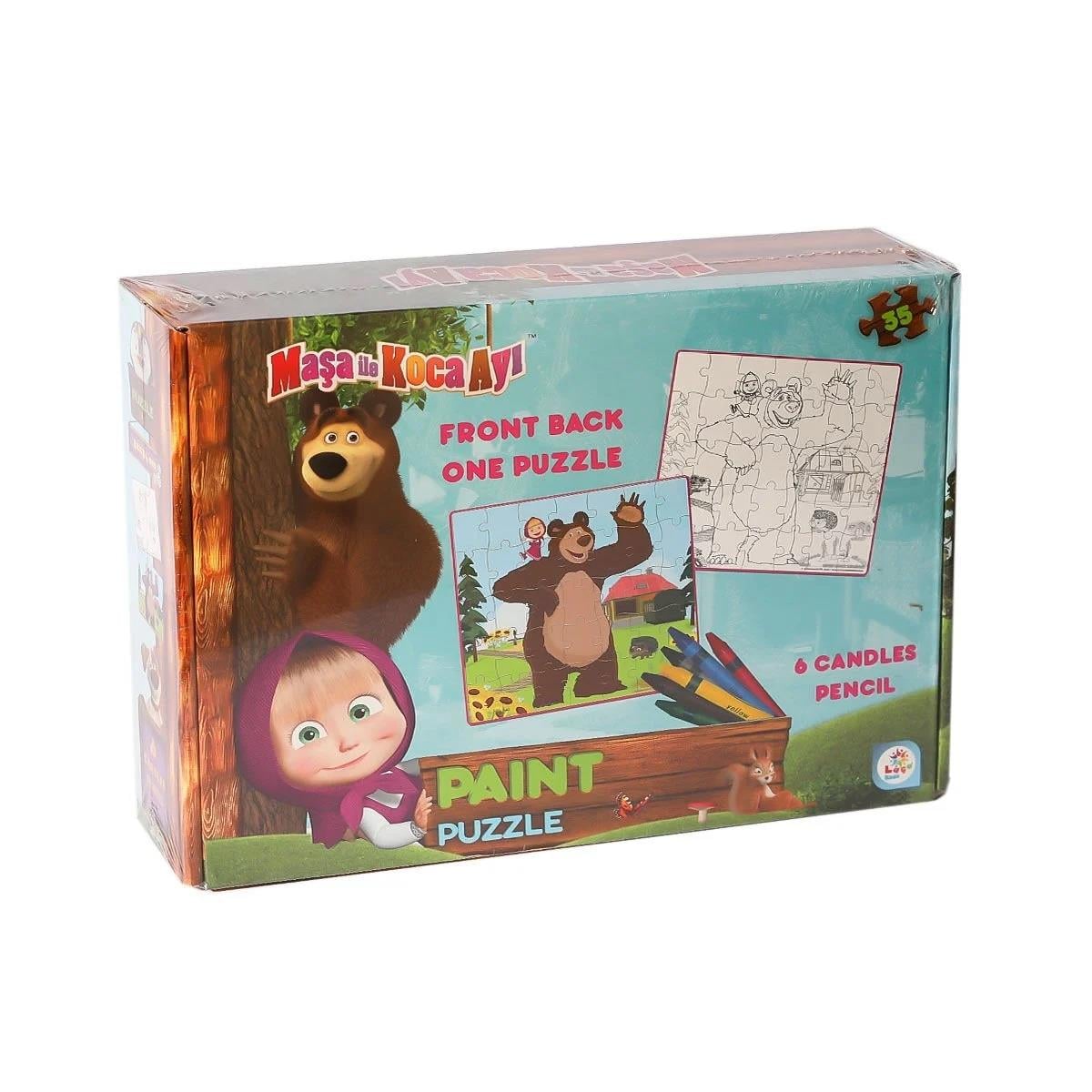 Çocuk Puzzle, Laço Kids, Laço Kids Maşa Koca Ayı Boyamalı Puzzle 35 Parça
