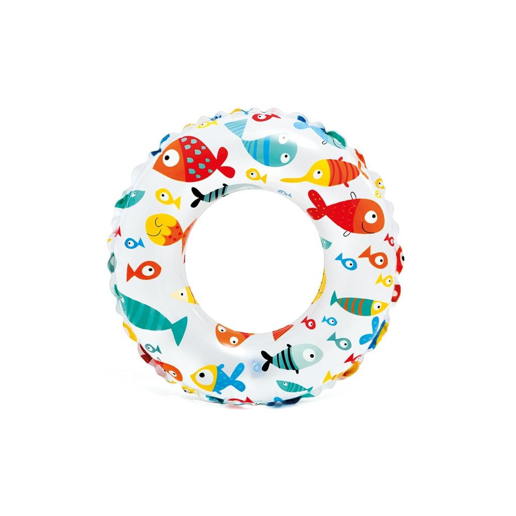 Deniz ve Havuz Ürünleri, intex, Intex Baskılı Simit 61 cm 6-10 Yaş 52418 Balık Desenli