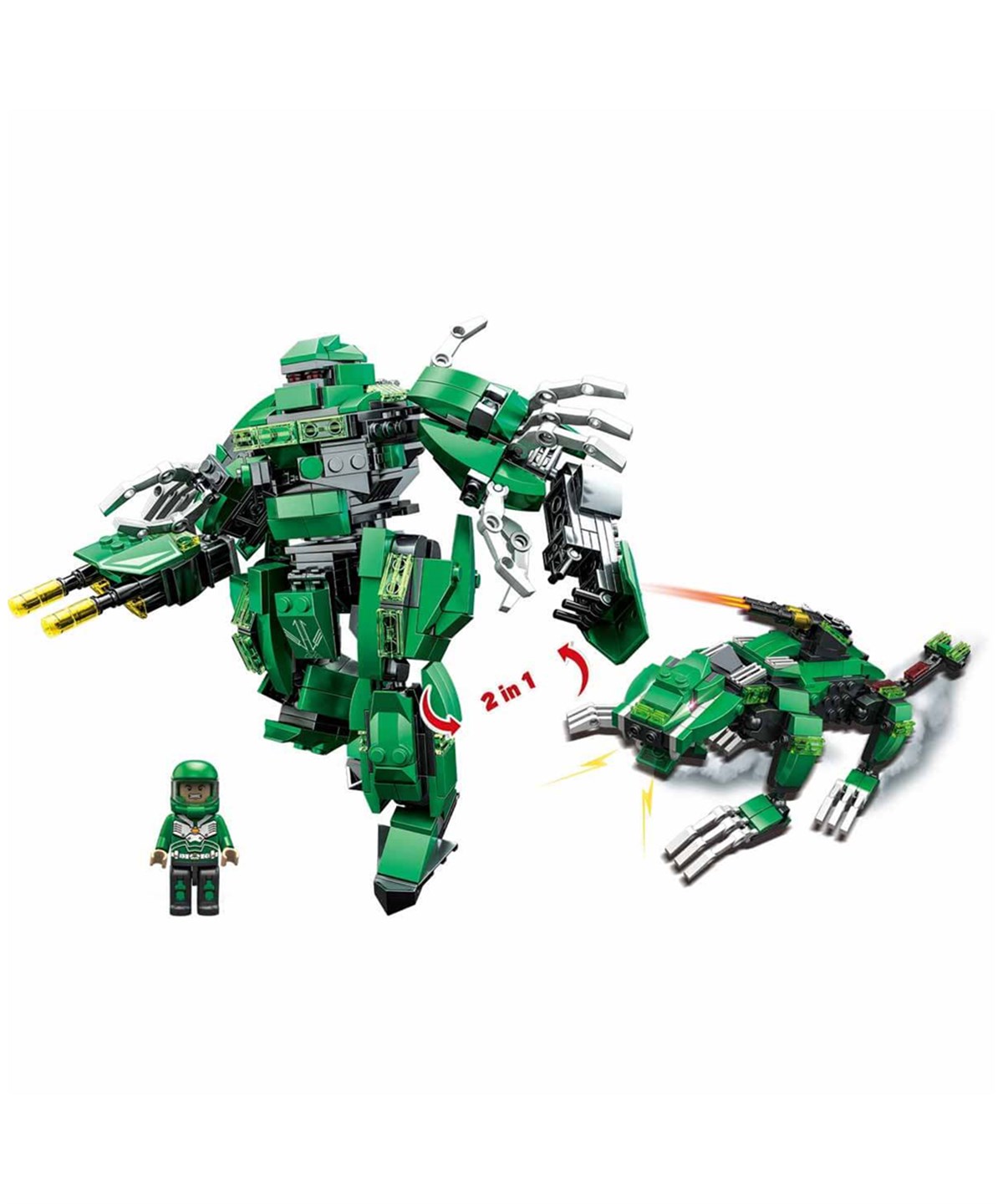 Diğer Lego Setleri, Sunman, BLX Converter Dönüşebilen Robot 2 in 1 Serisi 460 Parça Lego Seti C0412A
