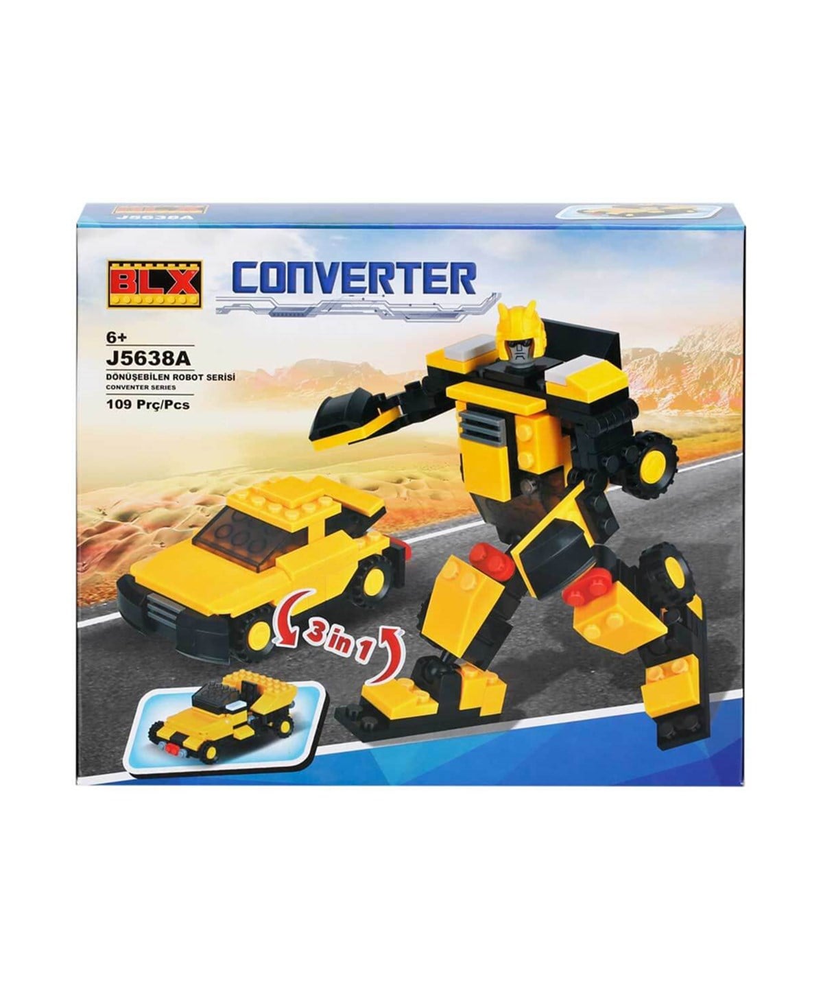 Diğer Lego Setleri, Sunman, BLX J5735A Converter Robota Dönüşen Araç 21212 Sarı Robot 109 Parça Lego