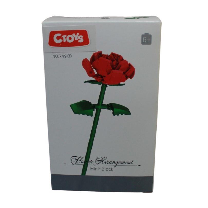Diğer Lego Setleri, Ceren, CTOY Mini Blok Çiçekler 72409 Kırmızı Gül