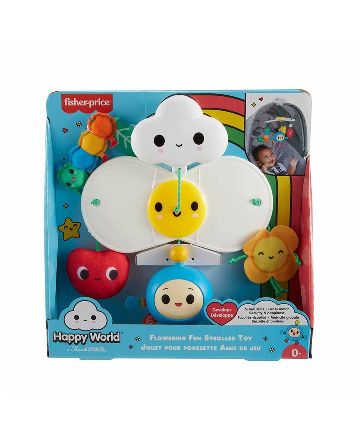 Dişlik ve Çıngıraklar, Fisher Price, Fisher Price Mutlu Dünya Eğlenceli Bebek Arabası Oyuncağı HBW13