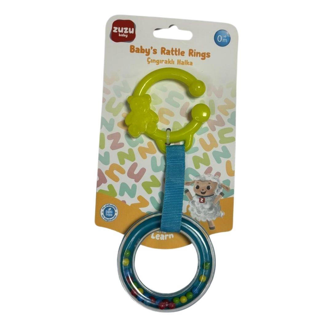 Dişlik ve Çıngıraklar, ZUZU TOYS, Zuzu Toys Çıngıraklı Halka 41223 Yeşil Mavi