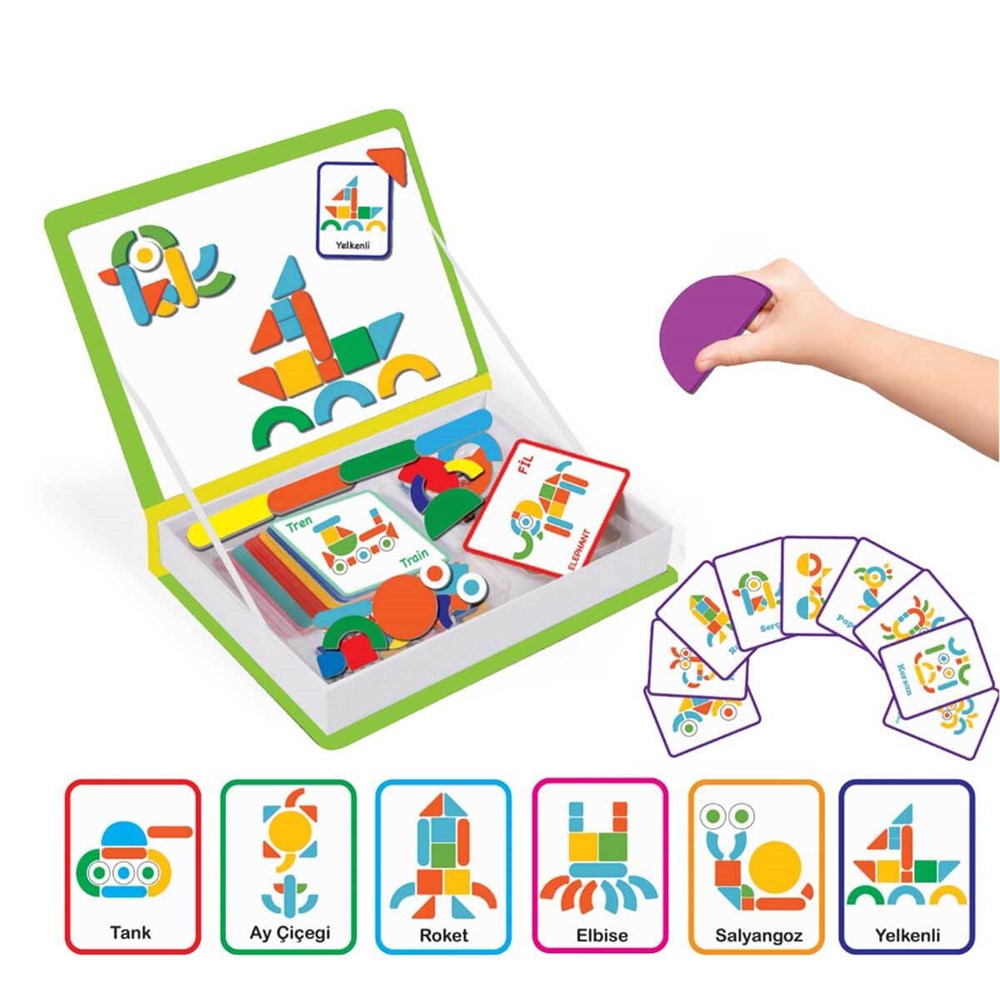 Eğitici Bebek Oyuncakları, Dıytoy, Dıytoy Magnet Akıl Oyunları Eğlenceli Parçalar 46 Manyetik Parça