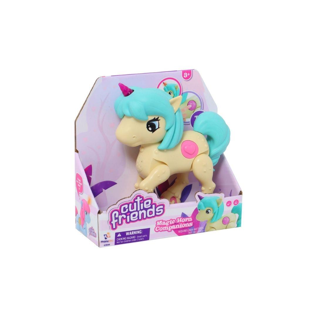Eğitici Elektronik Oyuncaklar, MEGA OYUNCAK, Cutie Friends Sesli ve Işıklı Unicorn 40807 Sarı