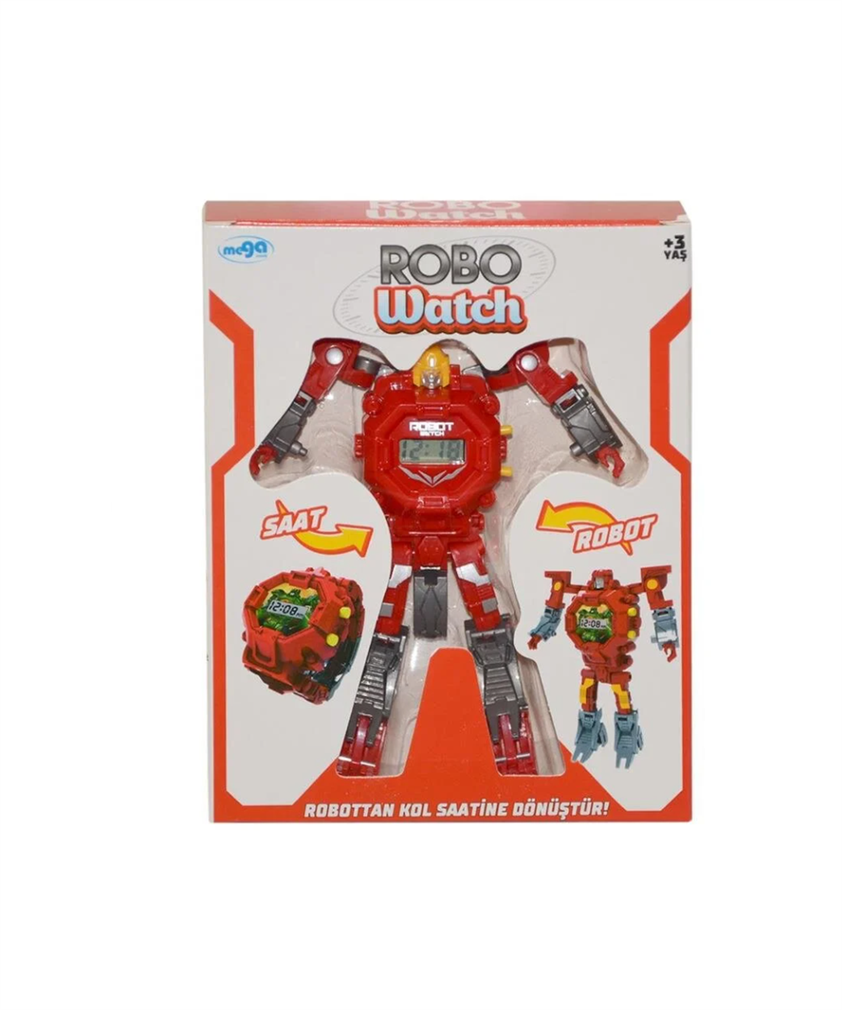Eğitici Elektronik Oyuncaklar, MEGA OYUNCAK, Dönüşebilen Robot Saat 49800 Kırmızı