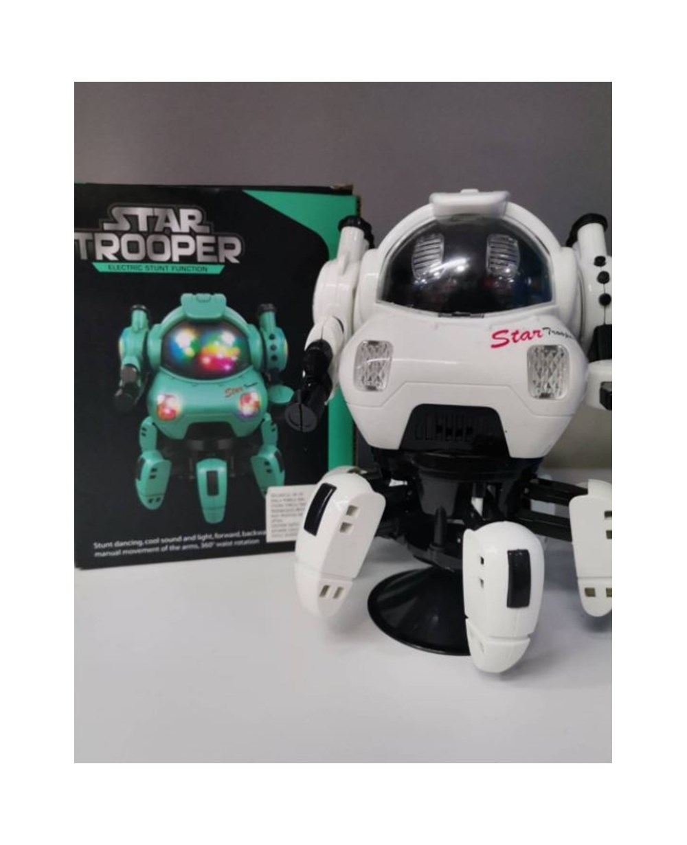 Eğitici Robotlar, Ceren, C-TOY Işıklı ve Sesli 360 Derece Dönebilen Yıldız Asker Robot 01180 Beyaz