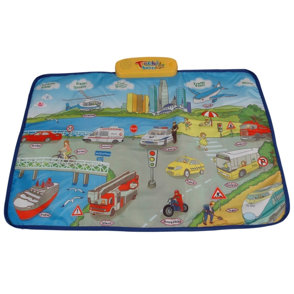 Eğitici Trafik Halısı - 13 Farklı Araç Tanıtan, Sesli