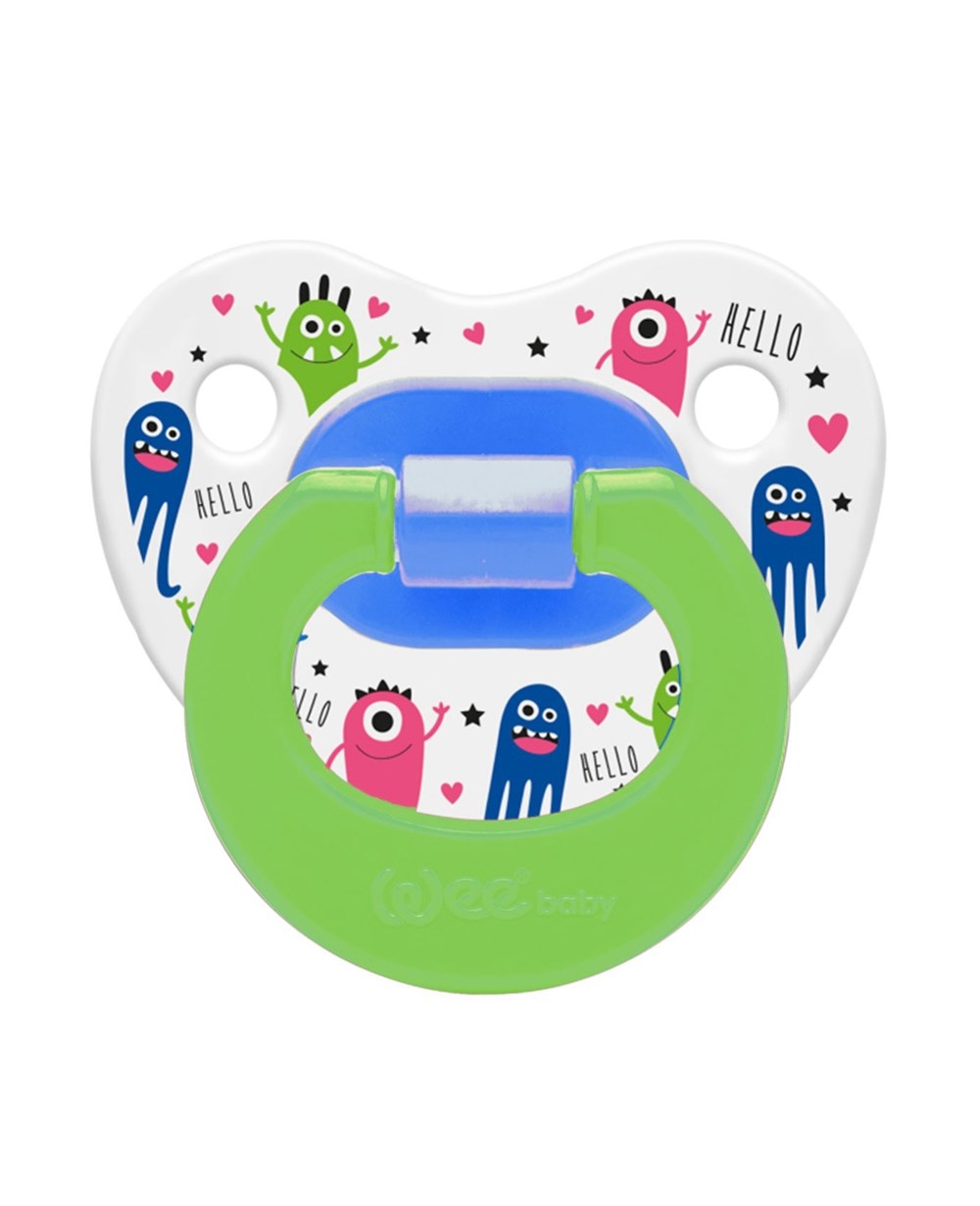Emzik, WEE BABY, Wee Baby Desenli Damaklı Emzik No:2 6-18ay 834 Yeşil