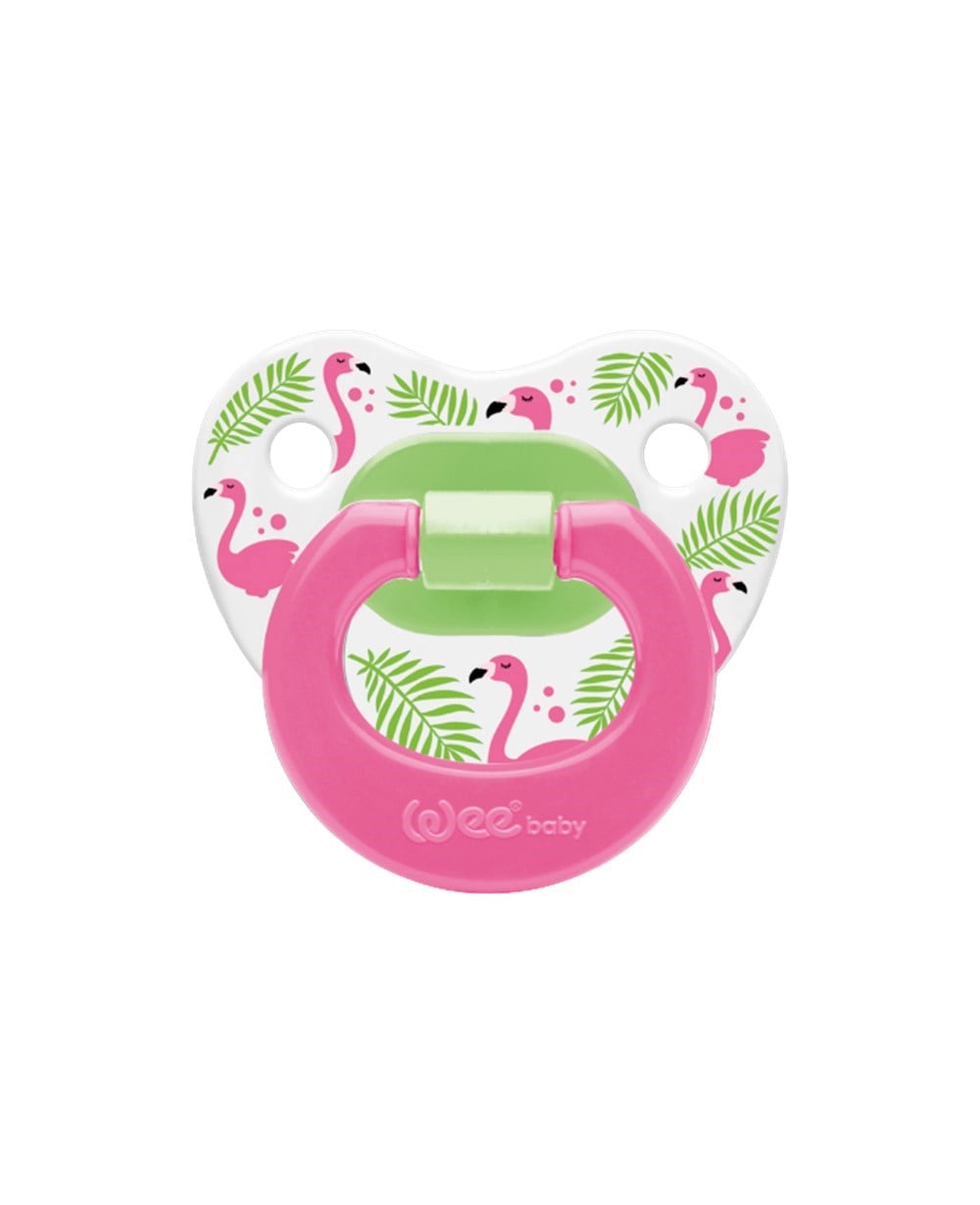 Emzik, WEE BABY, Wee Baby Desenli Damaklı Emzik No:1 0-6Ay 833 Pembe