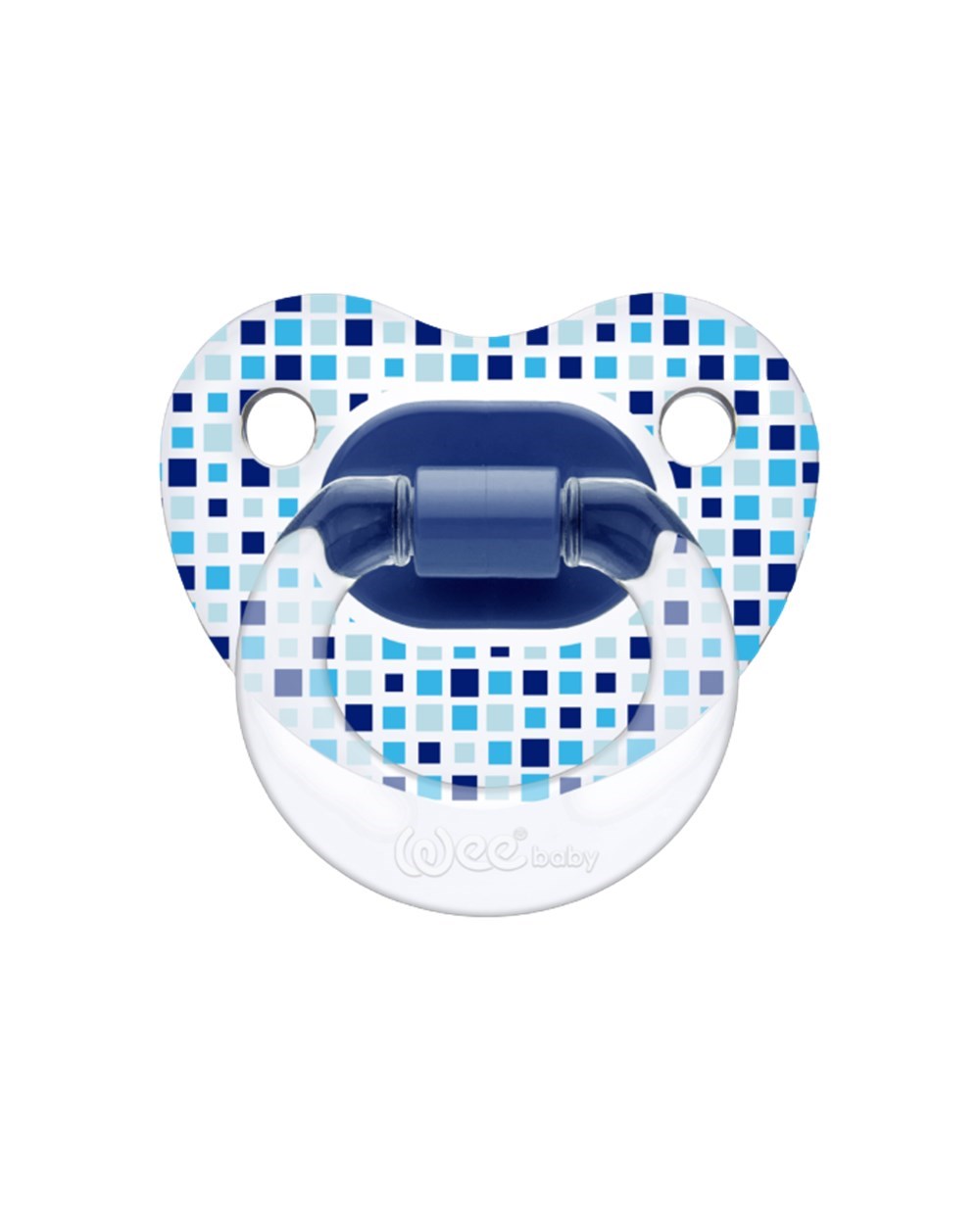 Emzik, WEE BABY, Wee Baby Şeffaf Desenli Damaklı Emzik No:1 0-6AY 836 Mavi