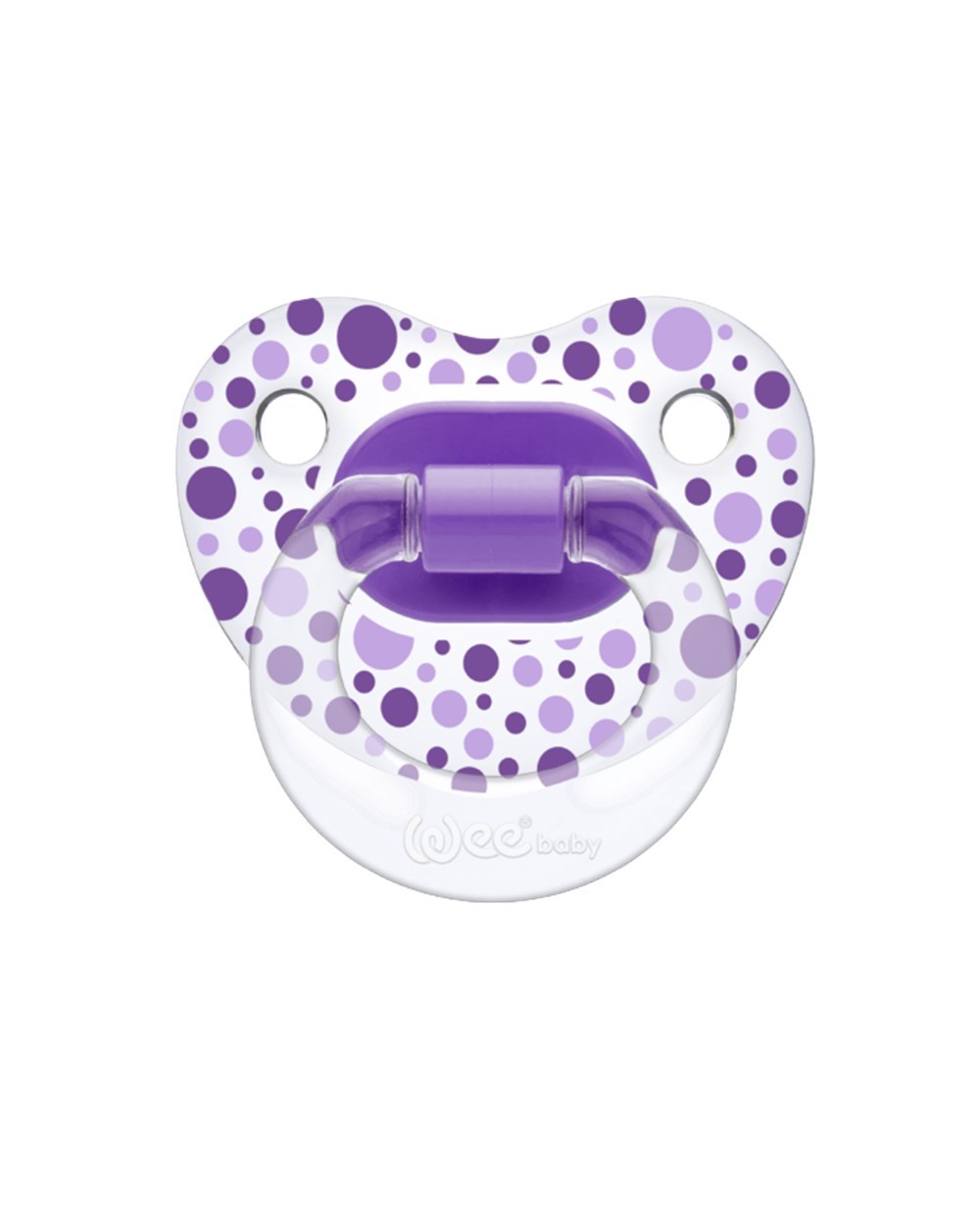Emzik, WEE BABY, Wee Baby Şeffaf Desenli Damaklı Emzik No:1 836 Mor