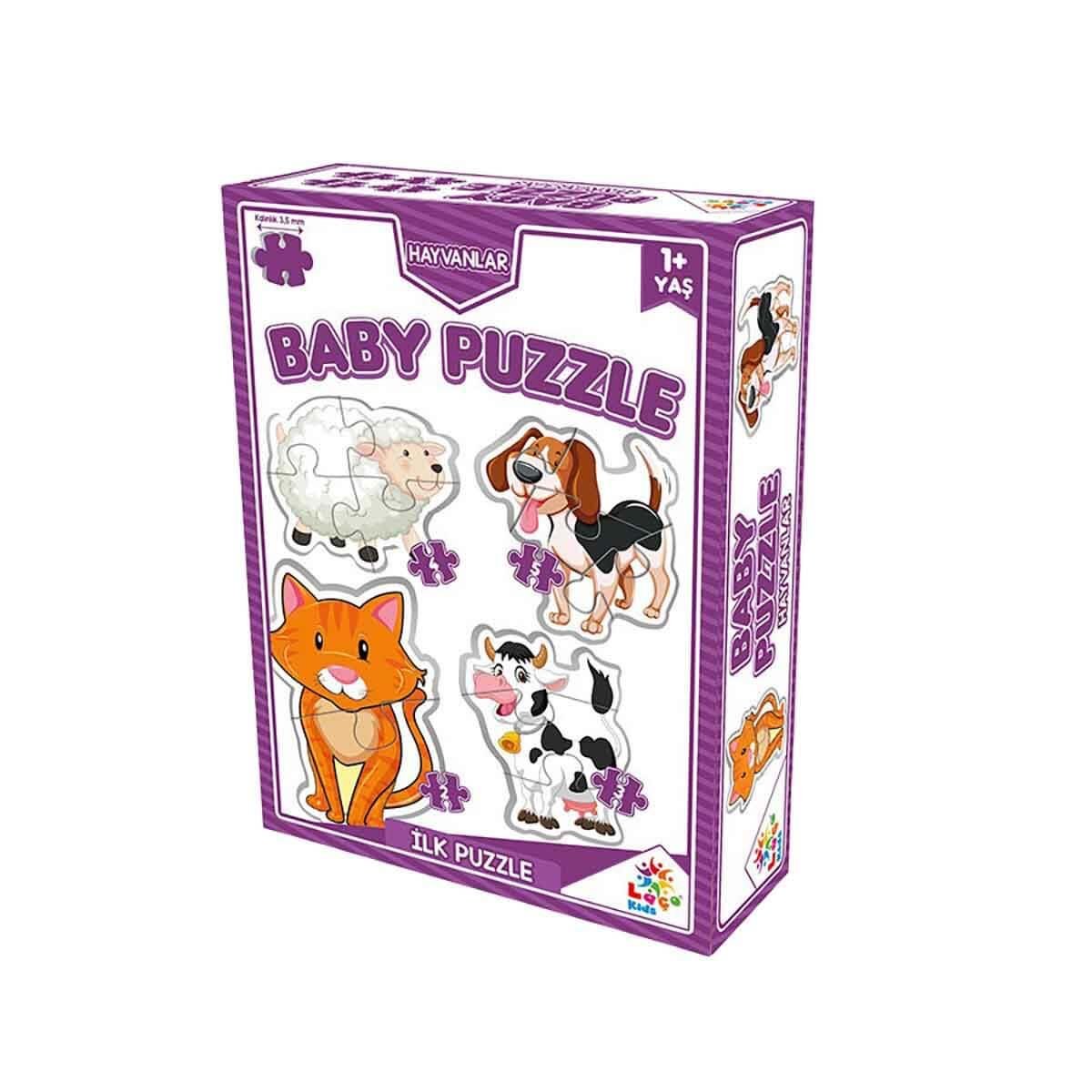 Eşleştirme Oyunları, Laço Kids, Laço Kids Baby Bebek Puzzle Hayvanlar Seti 4'lü LC7224