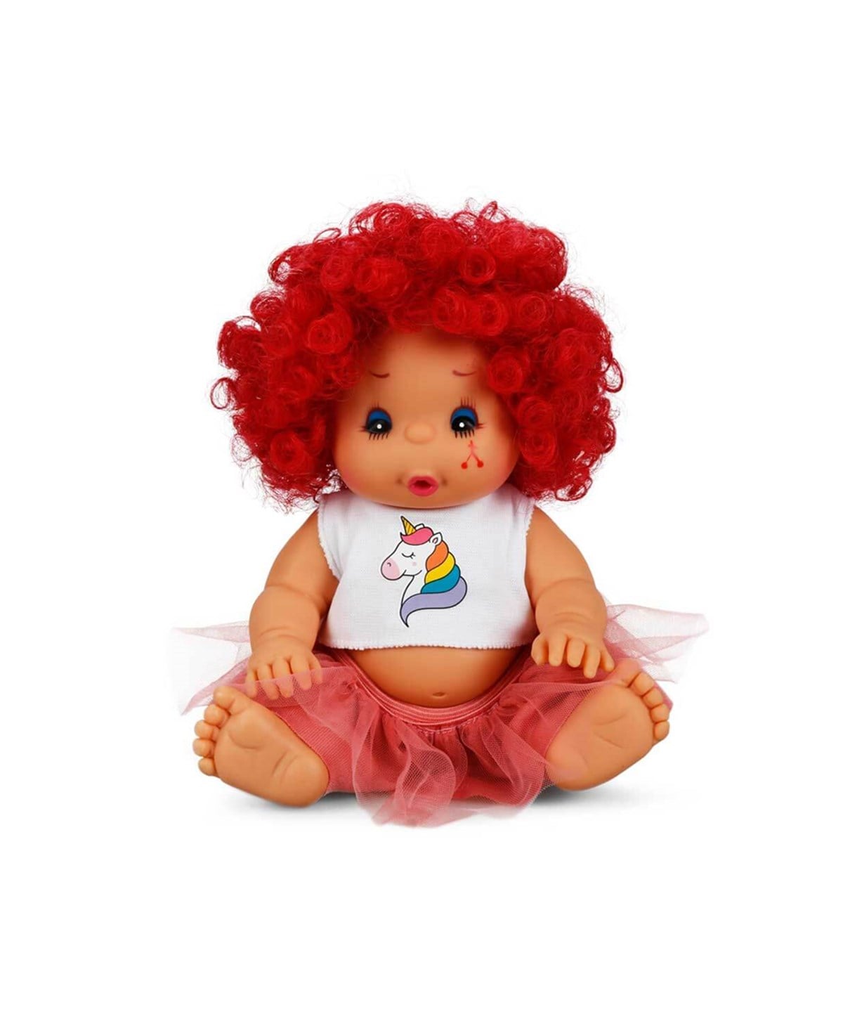 Et Bebekler, Sunman, Afro Bebek Kıvırcık Saçlı 23 cm 23488 Kırmızı