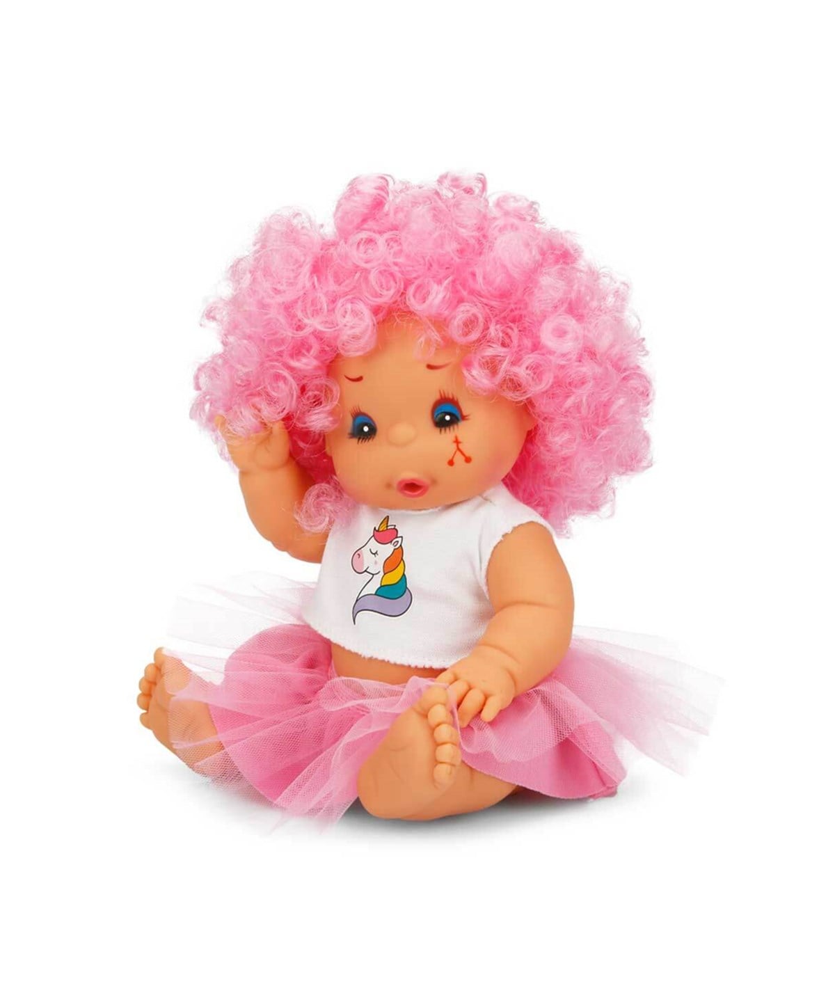 Et Bebekler, Sunman, Afro Bebek Kıvırcık Saçlı 23 cm 23488 Pembe