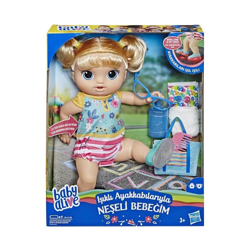 Et Bebekler, Baby Alive, Baby Alive Işıklı Ayakkabılarıyla Neşeli Bebeğim E5247