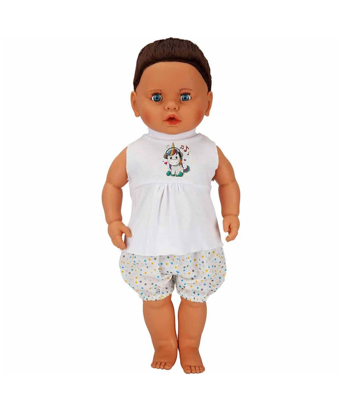 Et Bebekler, Sunman, Lila 8 Sesli Saçlı Et Bebek 60cm 23440 KumralBebek Unicorn Desenli Tshirt