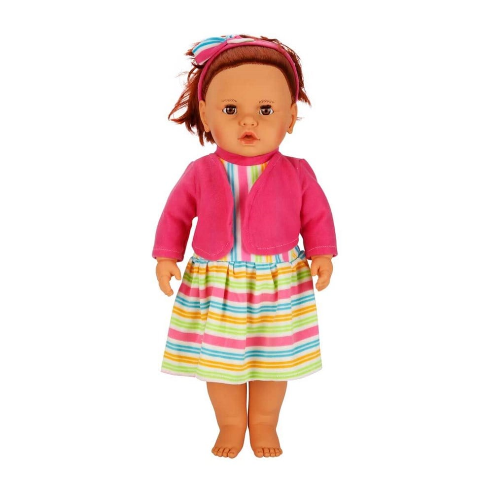 Et Bebekler, Sunman, Lila 8 Sesli Saçlı Et Bebek 60cm Fuşya Hırka 23440