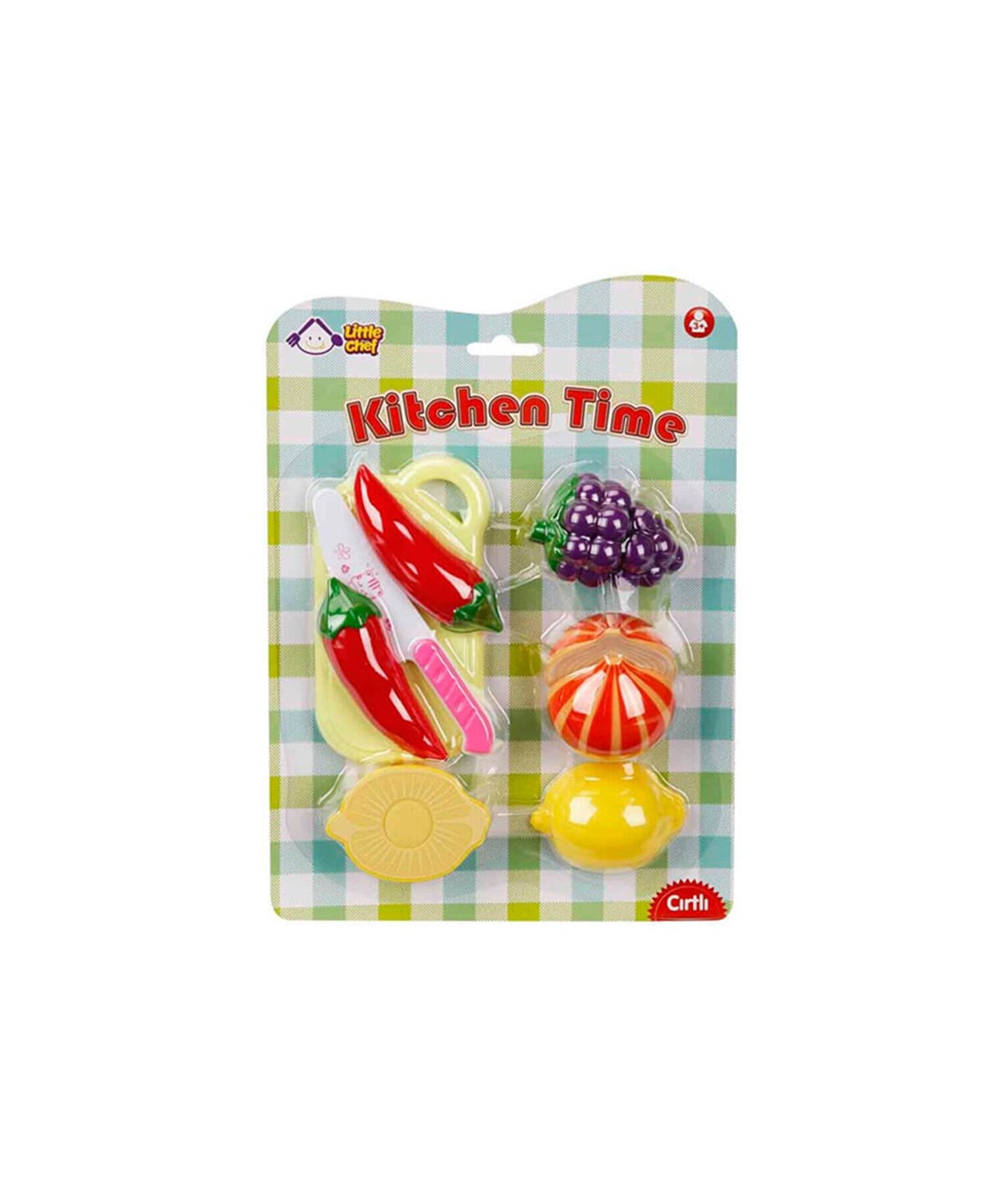 Evcilik Aksesuarları, Sunman, Little Chef Kesme Tahtalı Meyve ve Sebze Seti 02355 Kırmızı Biber