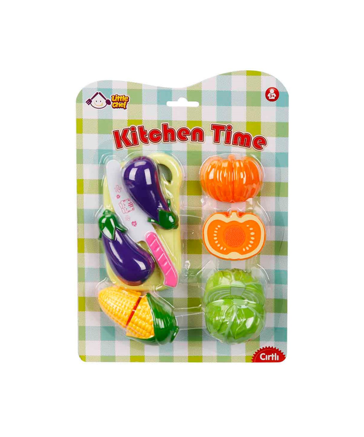 Evcilik Aksesuarları, Sunman, Little Chef Kesme Tahtalı Meyve ve Sebze Seti 02355 Patlıcan