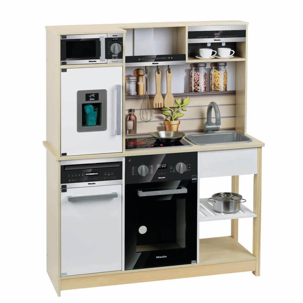 Evcilik Aksesuarları, Sunman, Sesli ve Işıklı Miele Ahşap Mutfak Seti