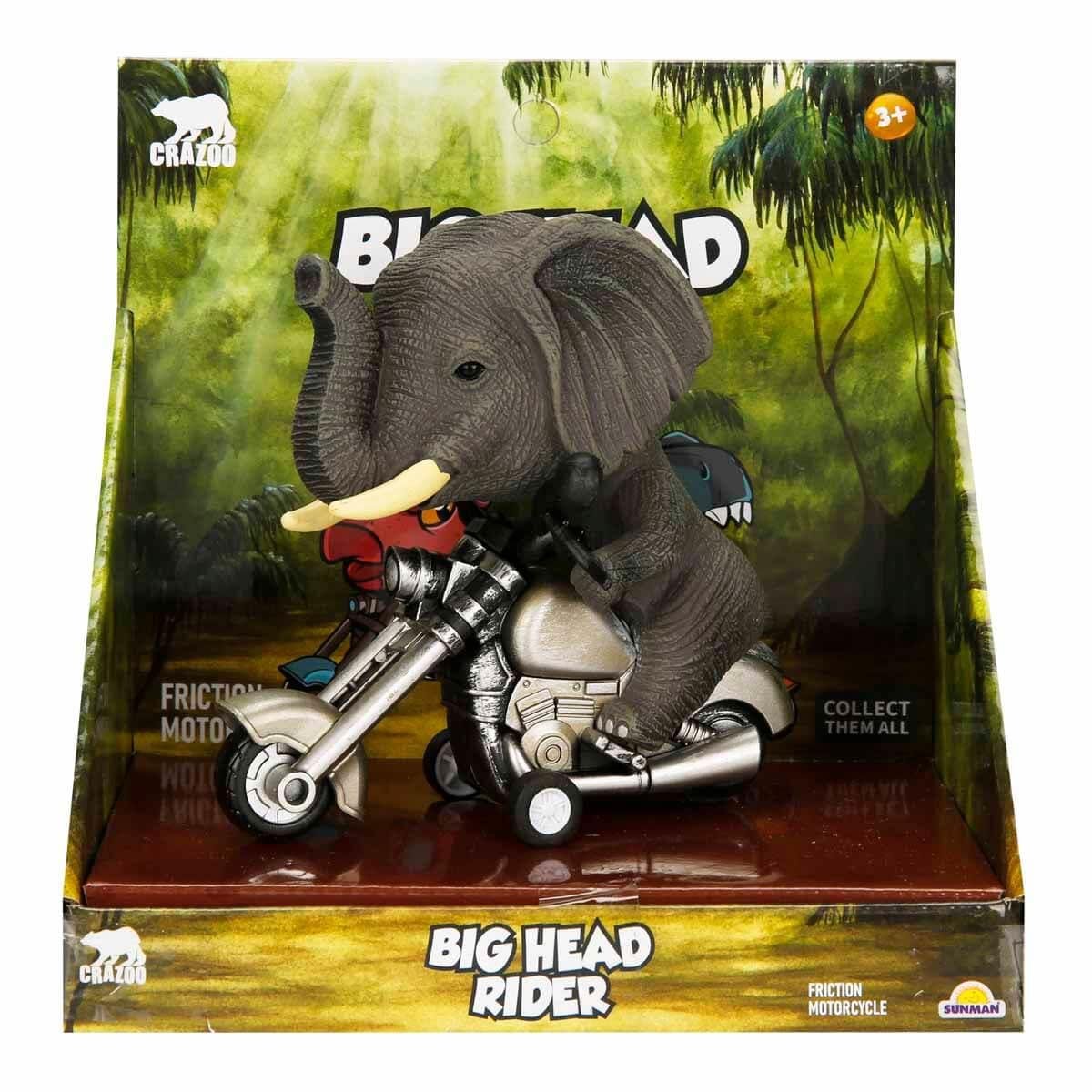 Fonksiyonel Hayvanlar, Sunman, Crazoo Koca Kafa Motosiklet Süren Hayvanlar 39342 Fil