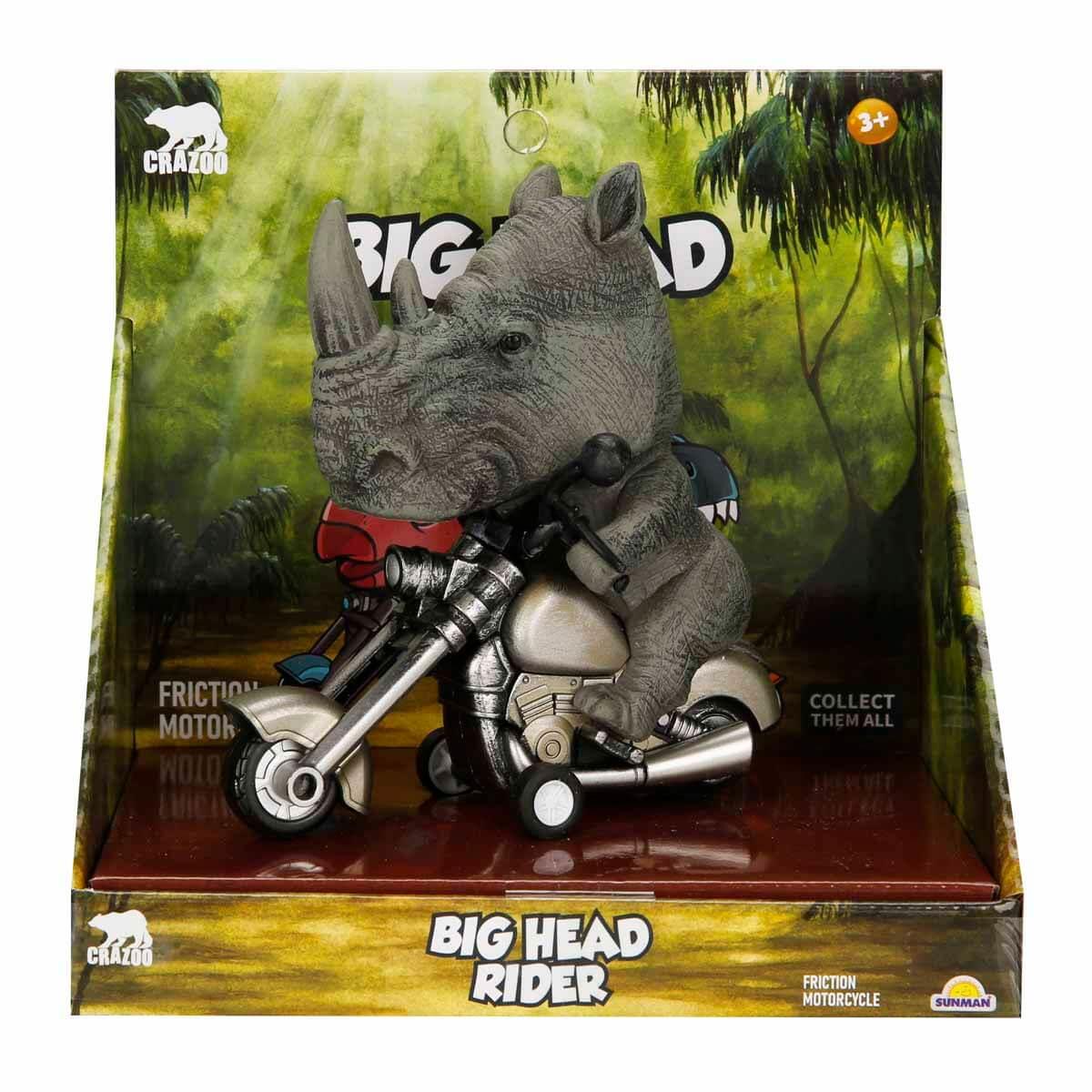 Fonksiyonel Hayvanlar, Sunman, Crazoo Koca Kafa Motosiklet Süren Hayvanlar 39342 Gergedan