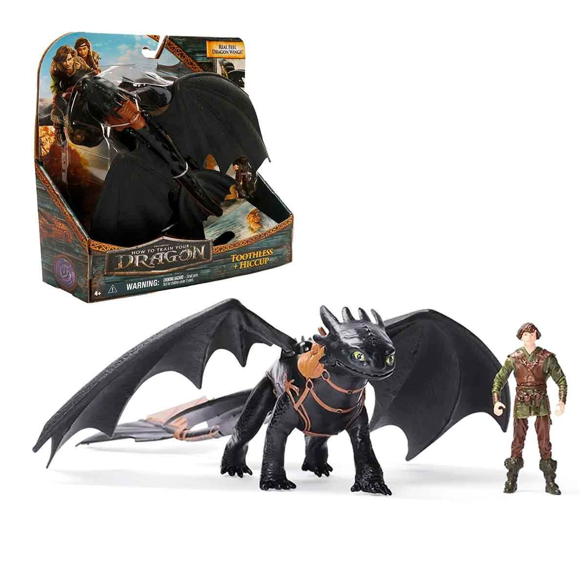 Fonksiyonel Hayvanlar, Sunman, Ejderhanı Nasıl Eğitirsin Ejderha ve Viking Aksiyon Figür Seti 59450 Toothless Ve Hiccup