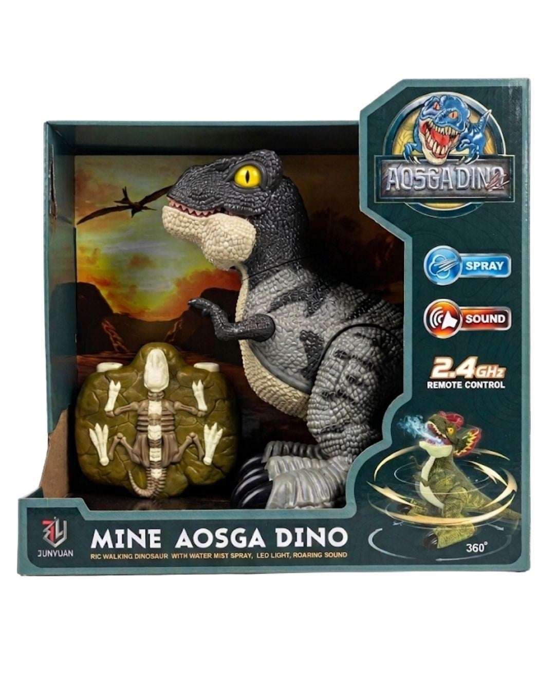 Fonksiyonel Hayvanlar, MEGA OYUNCAK, Pilli Buhar Üfleyen Dinazor Velociraptor 79534 Siyah