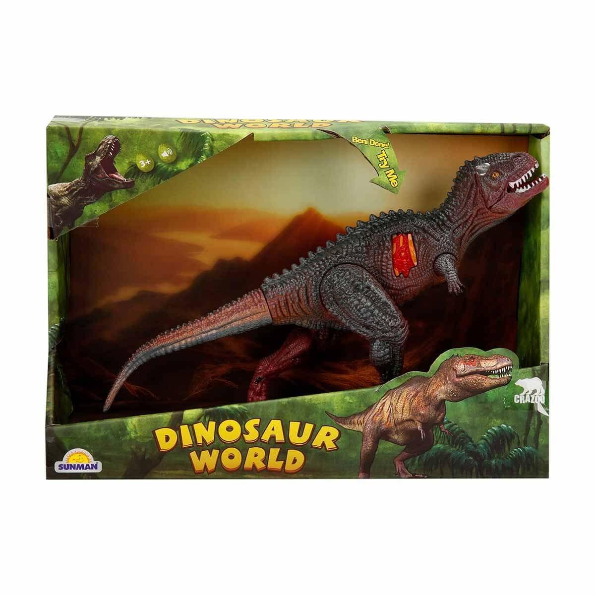 Hayvan Figürleri, Sunman, Dinosaur World Sesli Dinozorlar 23 cm 34545 Tırtıklı Gövde