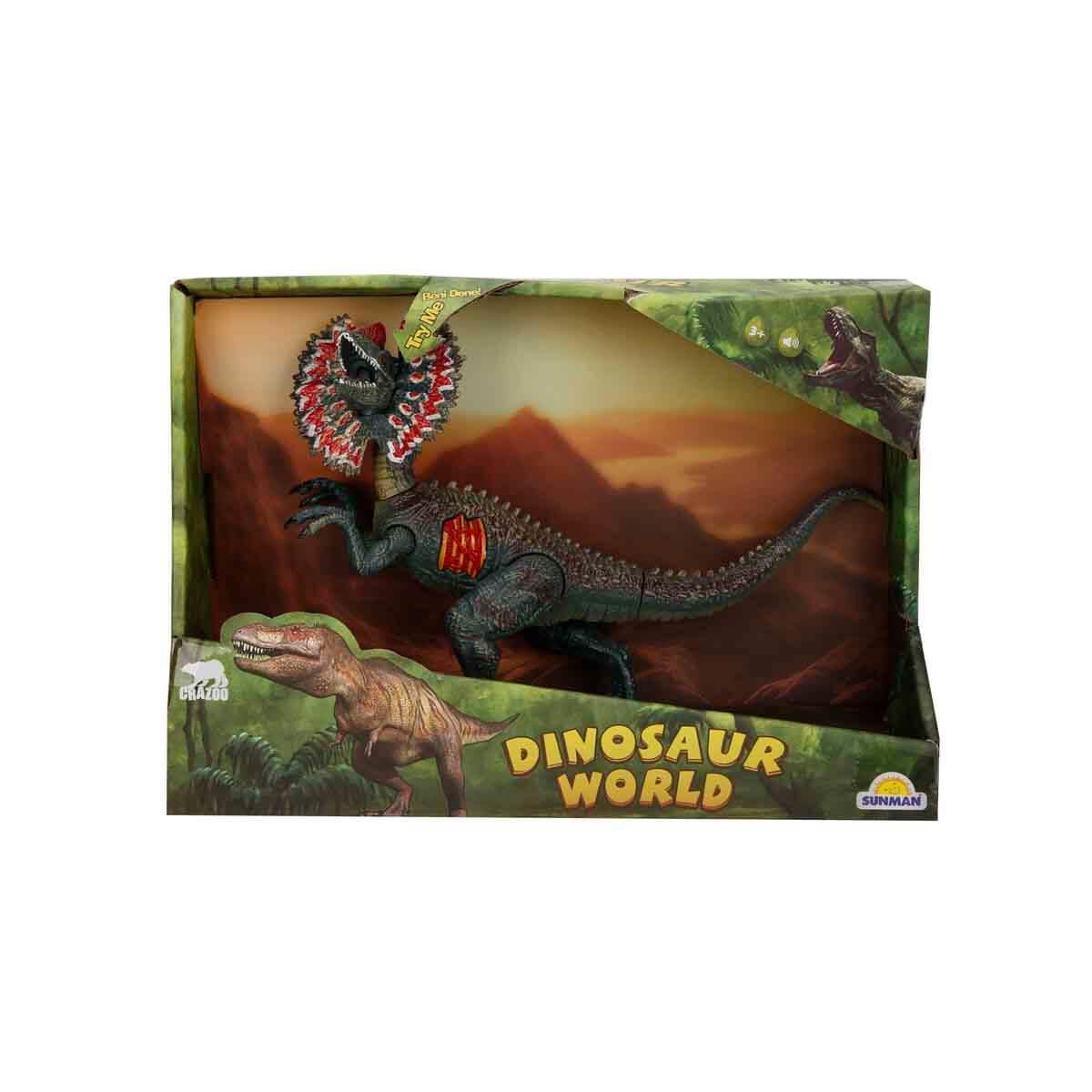Hayvan Figürleri, Sunman, Dinosaur World Sesli Dinozorlar 23 cm 34545 Kırmızı Yele
