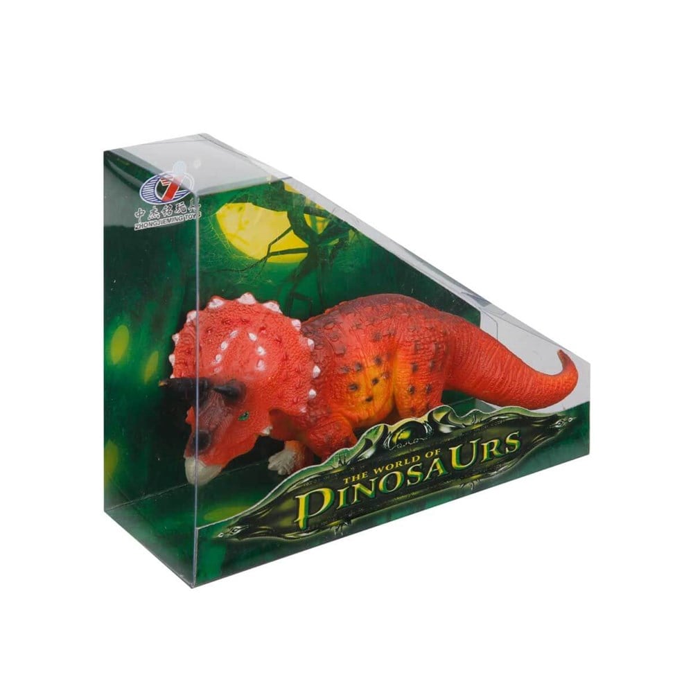 Hayvan Figürleri, Sunman, Sunman Dinozor Figür 91755 Triceratops Turuncu Noktalı