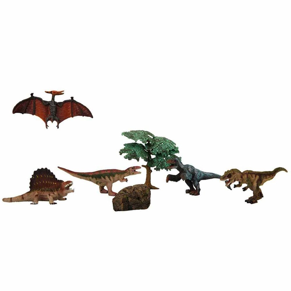 Hayvan Setleri, Sunman, Dinozorların Dünyası 5'li Oyun Seti - Dimetrodon Kahvrengi Yeleli 26960