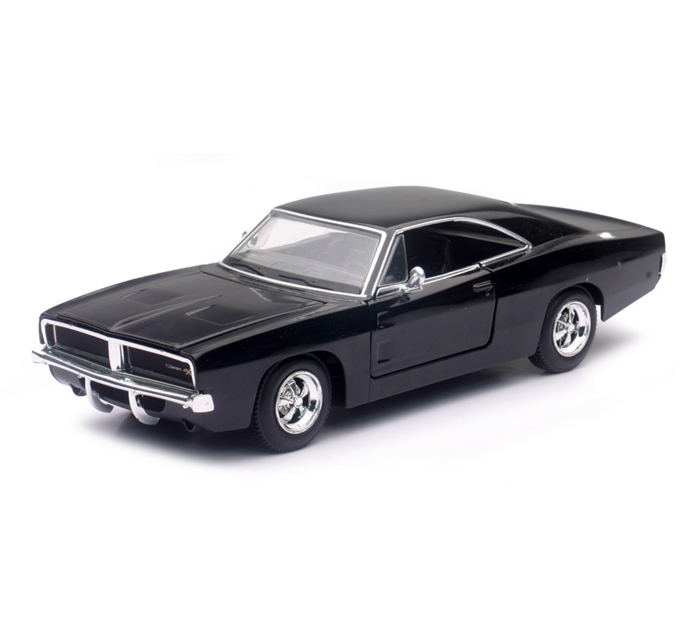 Hobi ve Koleksiyon, Sunman, 1:25 Muscle Model Araba 18539 1969 Dodge Charger R/T – Siyah