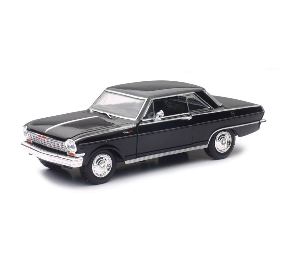 Hobi ve Koleksiyon, Sunman, 1:25 Muscle Model Araba 18539 1964 Chevy Nova Ss – Siyah