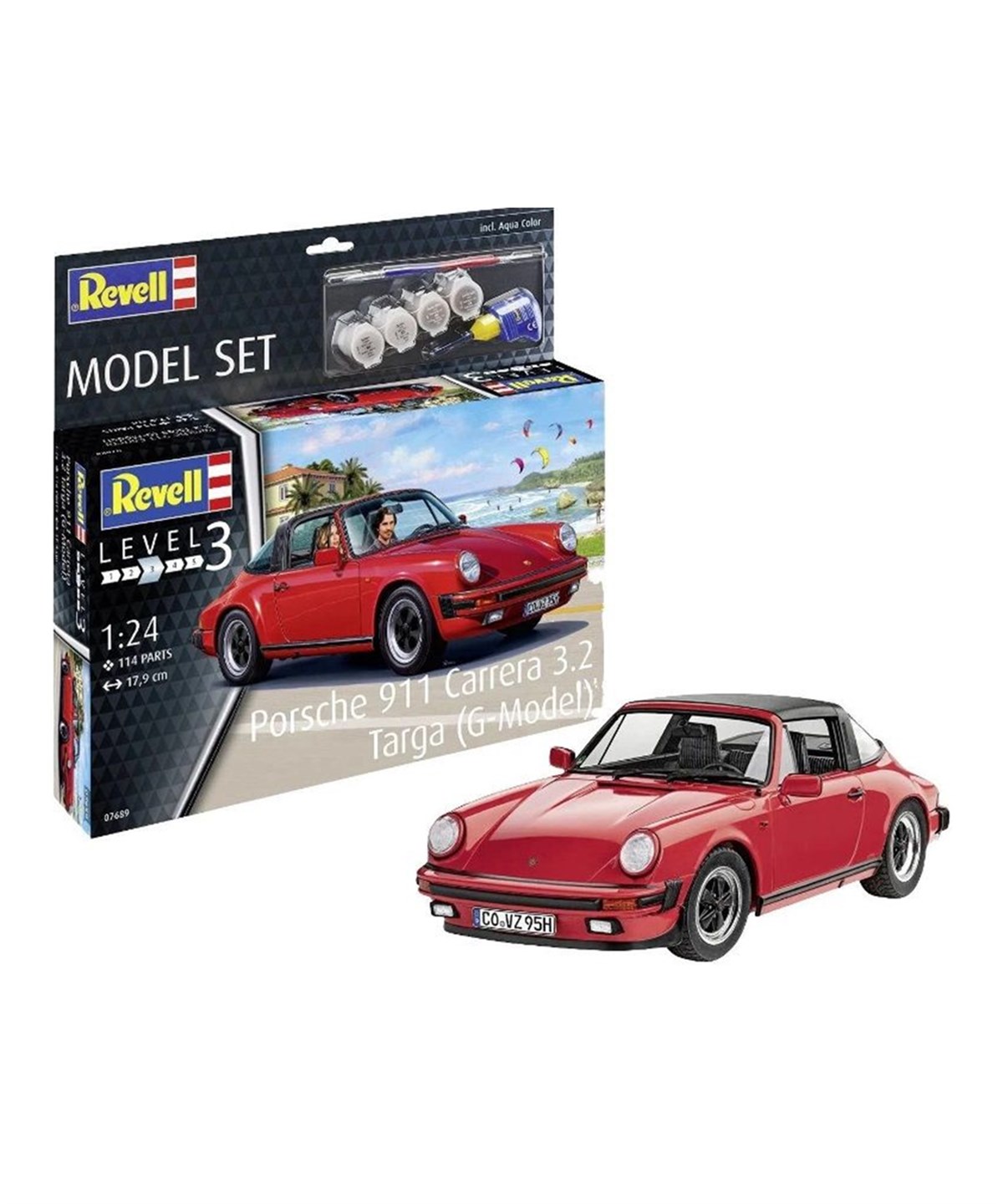 Hobi ve Koleksiyon, REVELL, Revell 1:24 Model Set Araba Porsche 911 3.2 Targa G-Model 67689