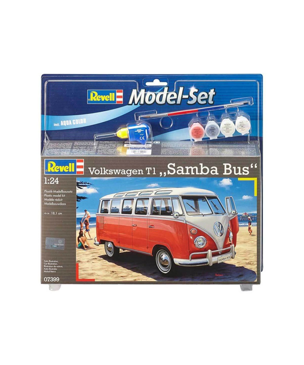 Hobi ve Koleksiyon, REVELL, Revell 1:24 Volkswagen T1 Samba Bus Model Set Araba 67399