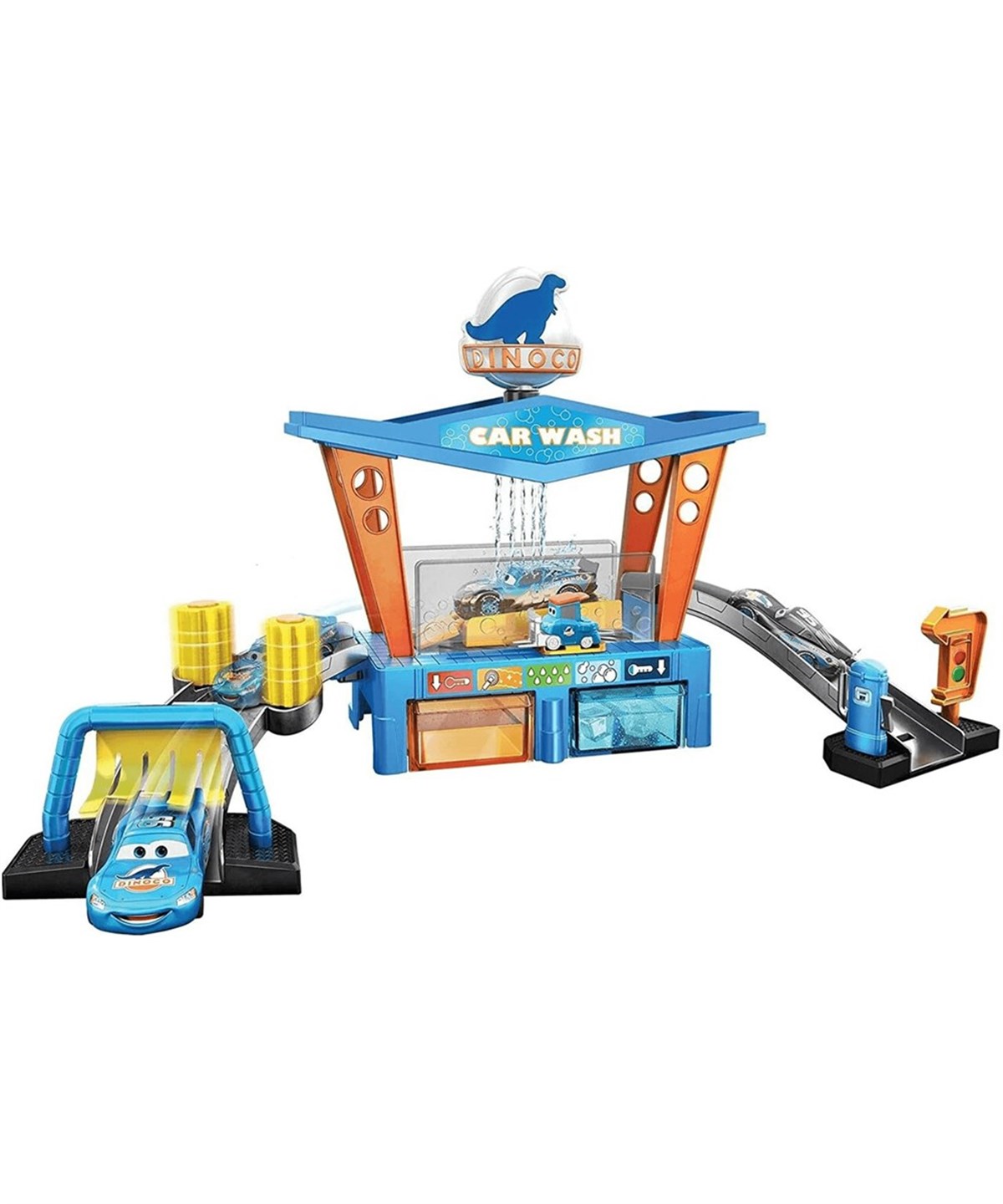 Hot Wheels Oyun Setleri, ŞİMŞEK MCQUEEN, Cars Renk Değiştiren Dinoco Araba Yıkama Oyun Seti GTK91