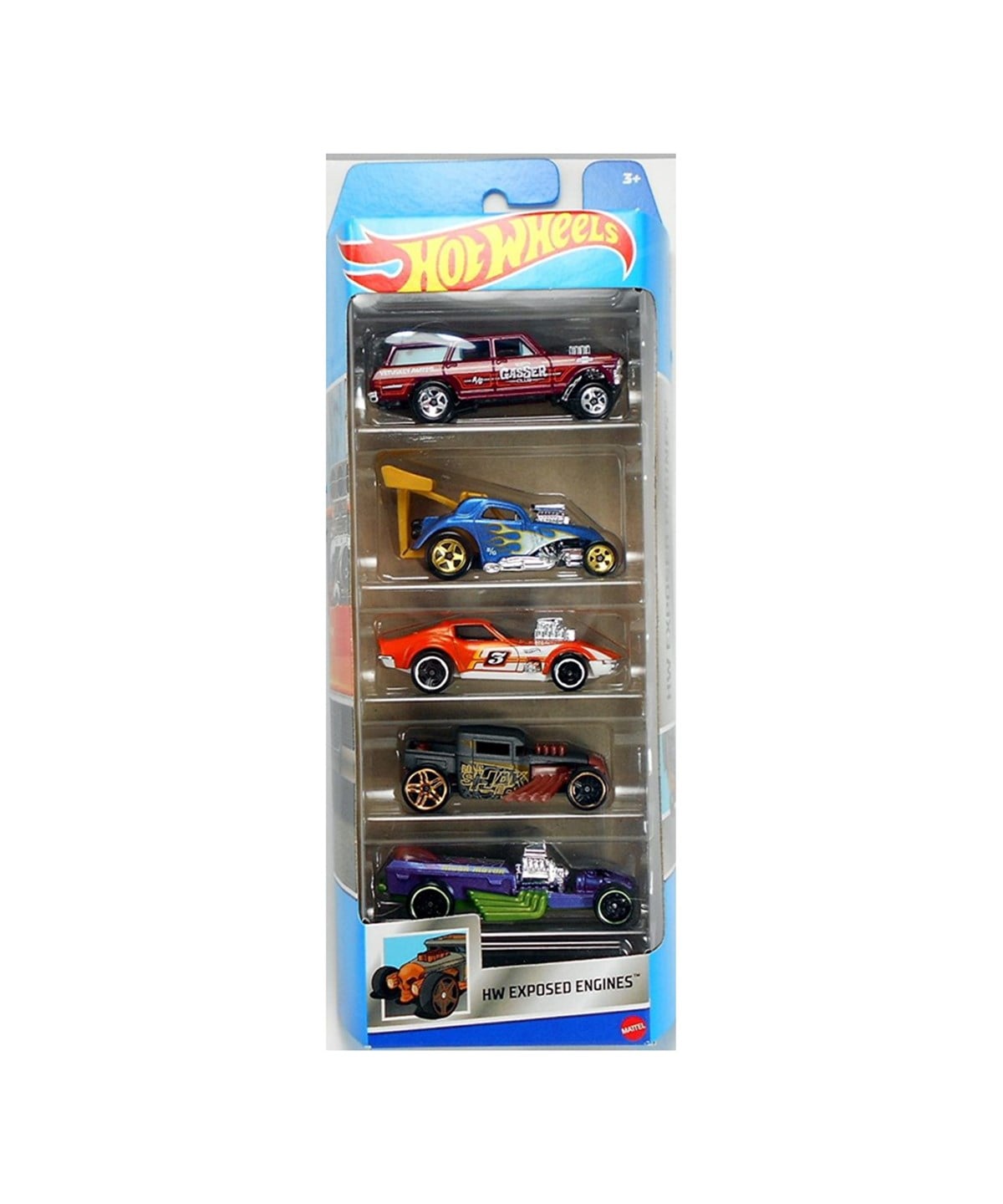 Hot Wheels Oyun Setleri, Hot Wheels, Hot Wheels 5'li Araba Seti 01806 HFV90 HW Exposed Engines